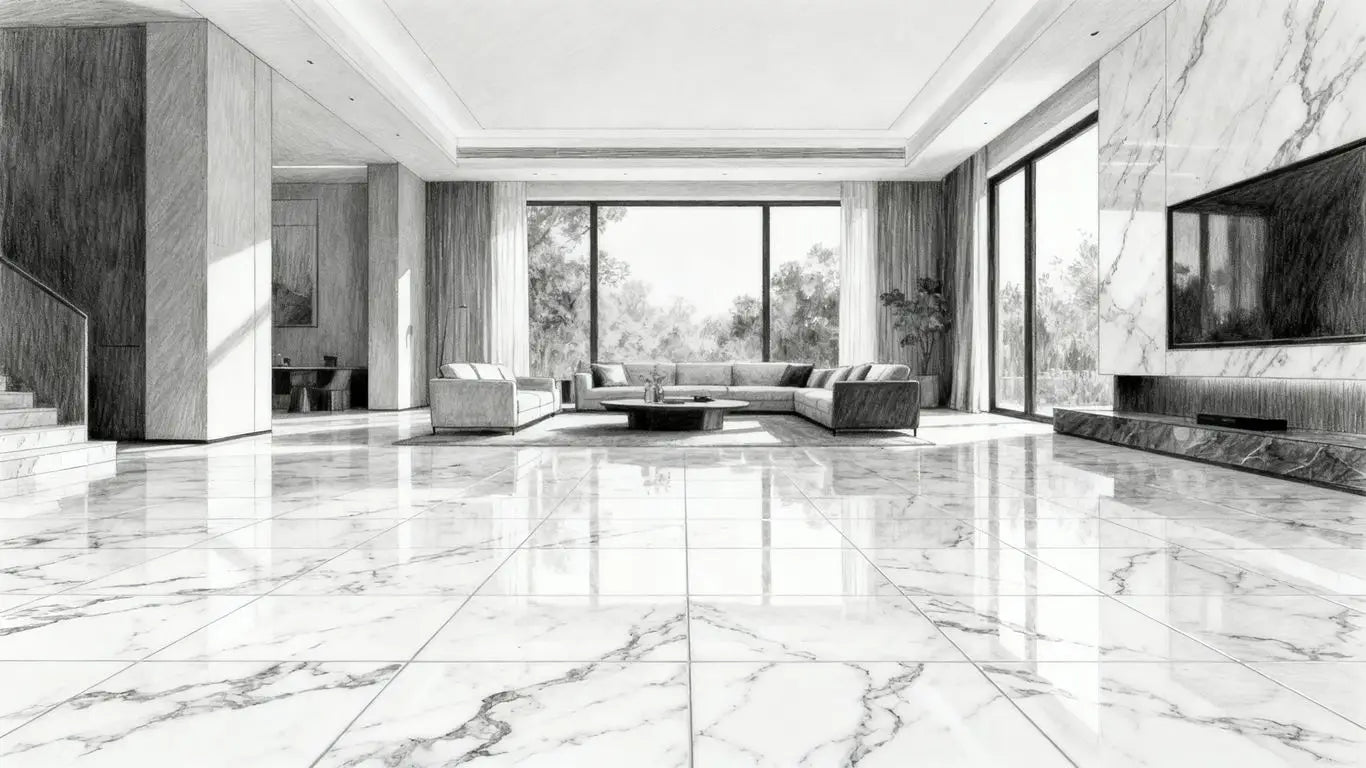 Luxury marble tiles in elegant interior space