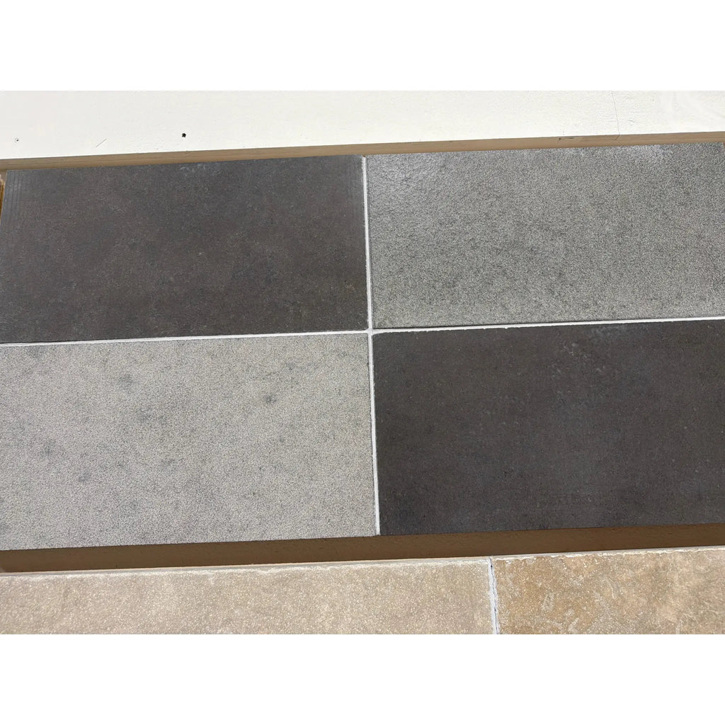 Milano Heritage 16X24 reclaimed limestone tile in dark gray and light gray matte blend