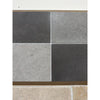 Milano Heritage reclaimed limestone tile in dark and light gray textured grid