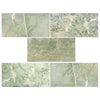 Green marble tile samples of Ming Green 12X24 Marble Polished or Honed