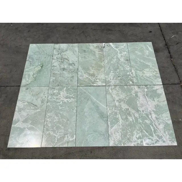 Green marble tiles from Ming Green 12X24 Marble, polished or honed for elegant flooring