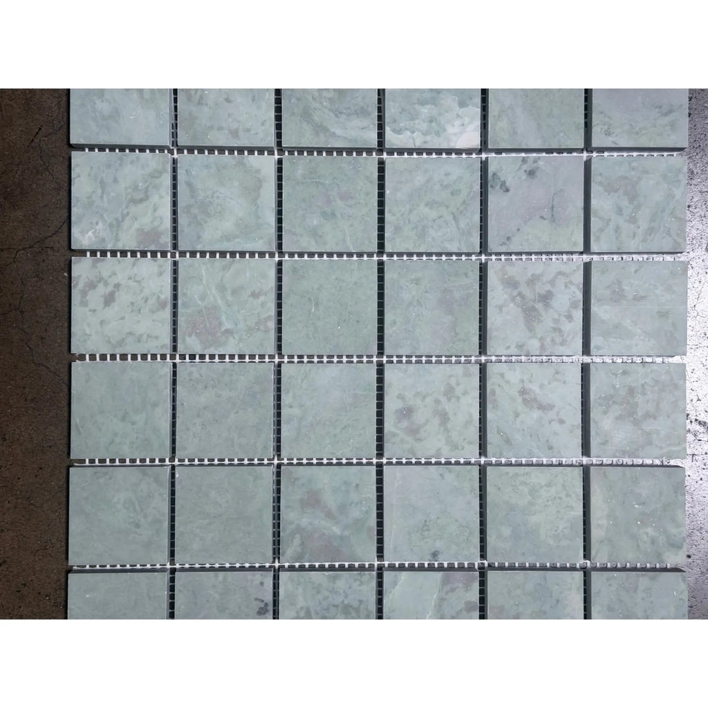 Gray marble mosaic tiles 2x2 polished with subtle veining