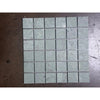 Gray marble mosaic tile panel with subtle veining, 2x2 polished-honed squares