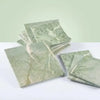 Square jade green marble coasters with subtle white veining in polished or honed 12x12 ming green jade finish