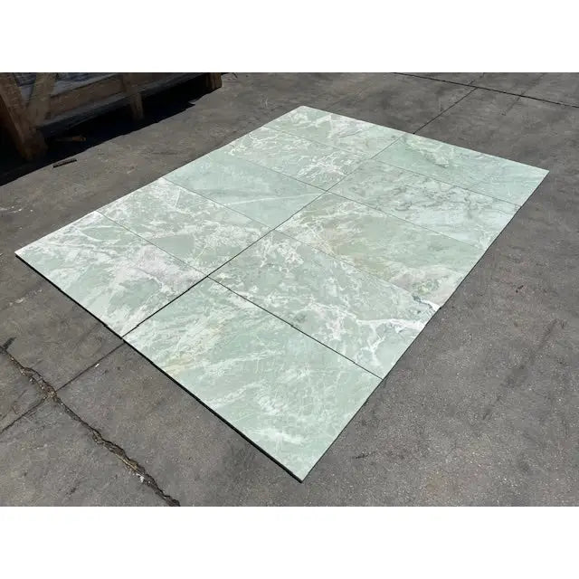 Green marble tile arrangement for Ming Green 12X12 Marble Polished or Honed product