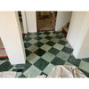 Polished or honed 12x12 ming green and jade green checkered marble floor tiles with green and white colors