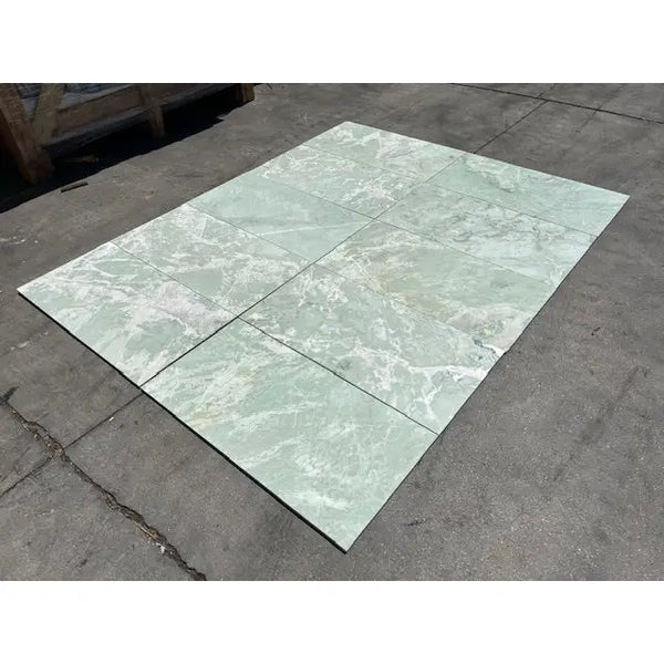 Green marble floor tiles from Ming Green 12X24 Marble Polished or Honed collection