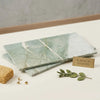 Stacked 12x24 ming green jade green marble tiles with polished surface and natural green and white veining