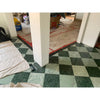 Green and white checkered 12x24 polished jade green marble floor tiles showcasing ming green design