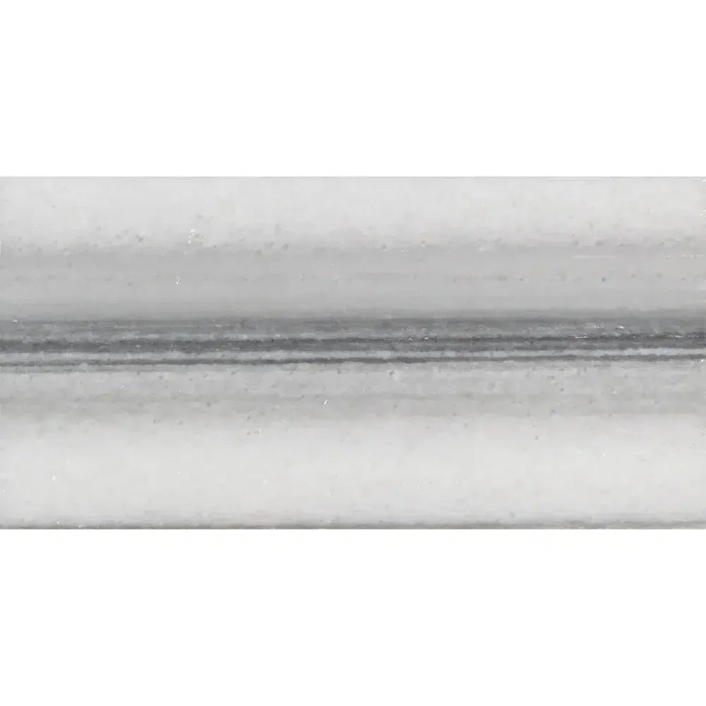 Smooth cylindrical translucent Mink Equator Zebra Marble 12X24 polished surface