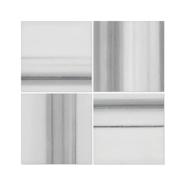 Four square Mink/Equator Zebra Marble 12X12 Polished tiles displayed together