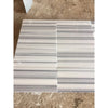 Polished gray and white striped Mink Marmara Equator Zebra Marble 12x24 tile