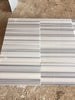 Polished gray and white striped Mink Marmara Equator Zebra Marble 12x24 tile