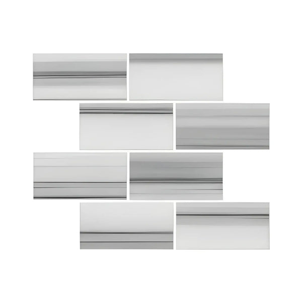 Rectangular Mink Equator Zebra Marble 12X24 Polished Mosaic Tiles for elegant decor