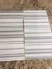 Polished Mink Marmara Equator Zebra marble tile, 12x24, white gray stripes