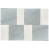 Alternating gray and white marble tiles in Modena Bardiglio Imperiale and Bianco Dolomite set