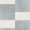 Alternating gray and white tile pattern of Modena in Bardiglio Imperiale and Bianco Dolomite set
