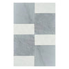 Gray and white marble tile pattern of Modena in Bardiglio Imperiale and Carrara White Set