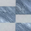 Marble tile pattern of Modena in Bardiglio Nuvolato and Carrara White set