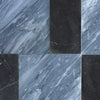 Marble tile pattern of Modena in Bardiglio Nuvolato 12X12 and Nero Marquina 6X12 Set
