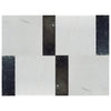 Rectangular marble tile pattern in Modena Bianco Dolomite and Nero Marquina set