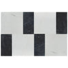 Black and white marble tile pattern of Modena in Bianco Dolomite and Nero Marquina set