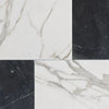 Black and white marble tiles in Modena Calacatta Gold and Nero Marquina set