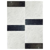 Marble tile pattern of Modena in Carrara White 12X12 and Nero Marquina 4X12 Set