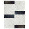 Marble tile pattern of Modena in Carrara White 12X12 and Nero Marquina 4X12 Set