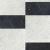 Black and white marble tile pattern from Modena in Carrara White and Nero Marquina set