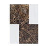 Marble and white tile pattern in Modena Emperador Dark and Bianco Dolomite set