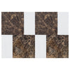 Brown marble and white tile pattern in Modena Emperador Dark and Bianco Dolomite set