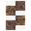 Rectangular marble and white tile pattern in Modena Emperador Dark and Carrara White set