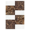 Rectangular marble and white tile pattern in Modena Emperador Dark and Carrara White set