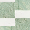 Green and white marble tile pattern in Modena Ming Green and Bianco Dolomite set