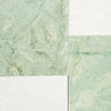 Green and white marble tiles in Modena in Ming Green 12X12 and Carrara White 6X12 Set