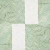 Green and white marble tile pattern in Modena in Ming Green and Carrara White set
