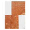 Red and white checkered tiles in Modena in Rojo Alicante and Carrara White set