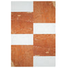 Orange and white checkered tile pattern in Modena in Rojo Alicante Set