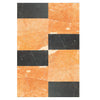 Alternating orange and black marble tiles in Modena Rojo Alicante and Nero Marquina set