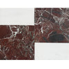 Red marble tiles with white veining in Modena in Rosso Levanto and Bianco Dolomite Set
