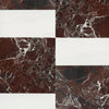 Red Marble and White Tile Pattern in Modena in Rosso Levanto and Bianco Dolomite Set