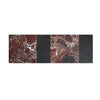 Rectangular marble tile pattern of Modena in Rosso Levanto and Nero Marquina set
