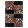 Red and black marble tile pattern in Modena in Rosso Levanto and Nero Marquina set
