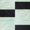 Black and white marble tile pattern in Modena in Ming Green and Nero Marquina set