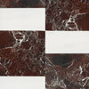 Red Marble and White Tile Pattern in Modena in Rosso Levanto and Bianco Dolomite Set