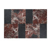 Alternating red marble and black stone tiles from Modena in Rosso Levanto set