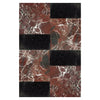 Red and black marble tile pattern in Modena in Rosso Levanto and Nero Marquina set