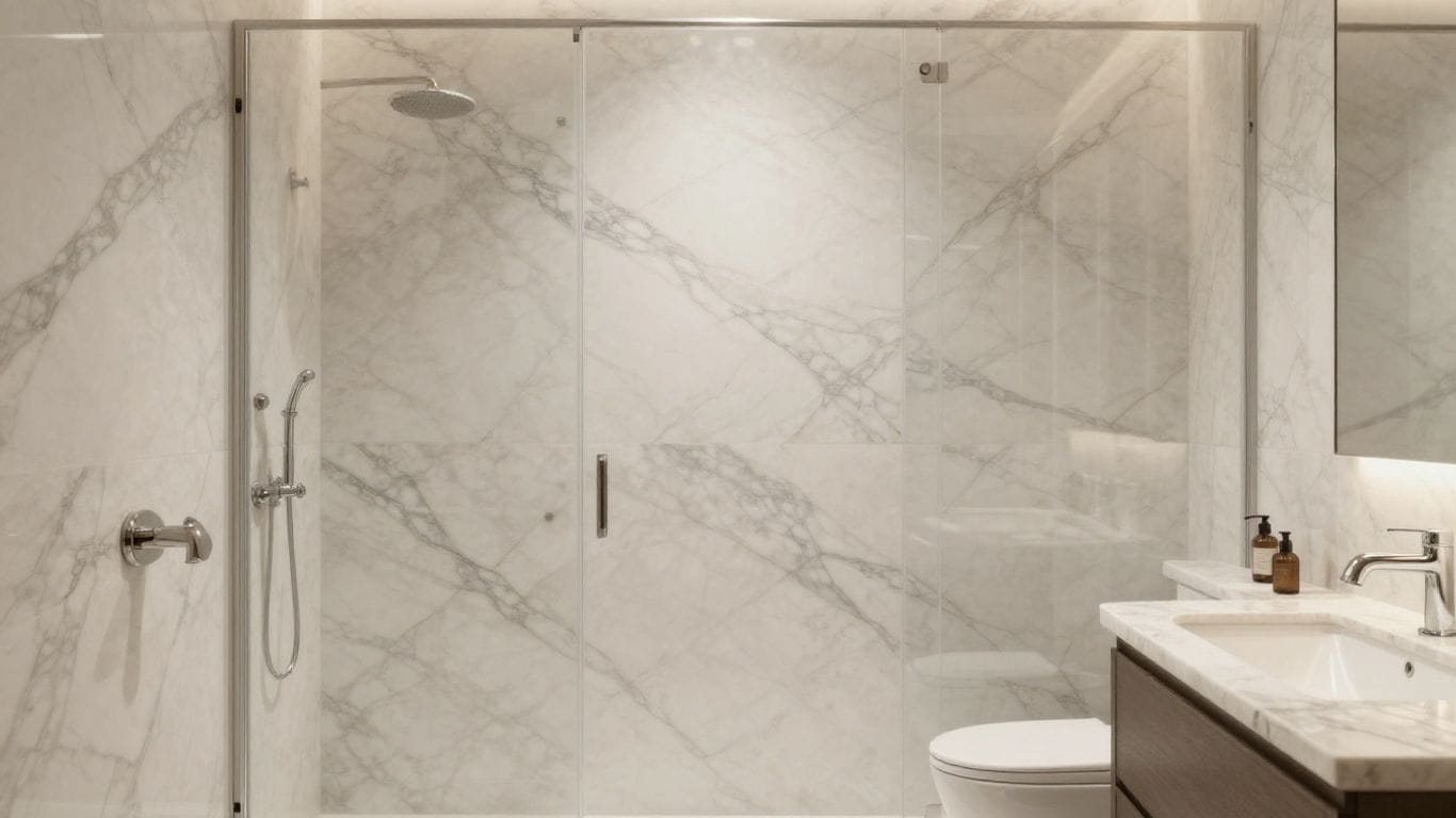 Elegant marble shower walls sketch