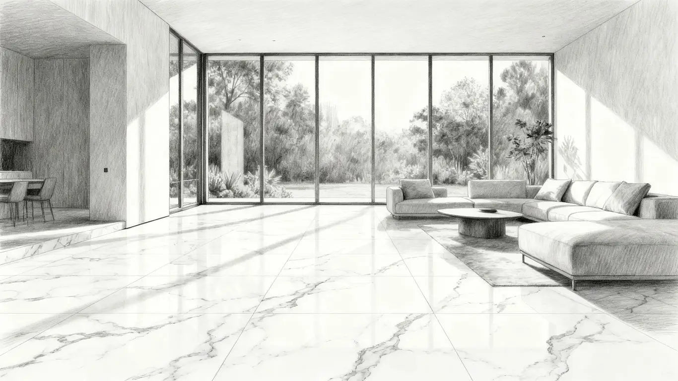 Interior design with marble